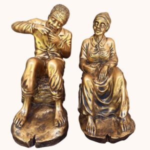 Casal de Pretos Velhos Grande Dourado